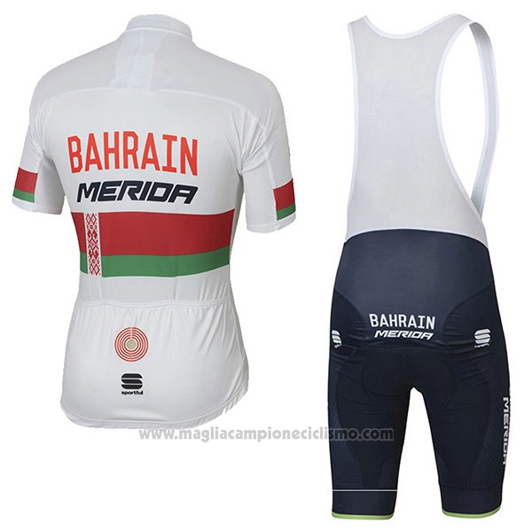 2017 Abbigliamento Ciclismo Bahrain Merida Campione Bielorusso Manica Corta e Salopette